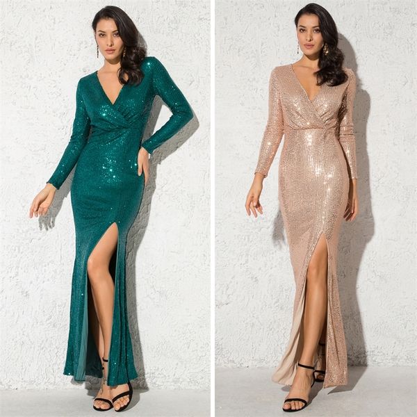 silver sequined maxi black burgundy green v neck evening party wrap dress stretchy full sleeved long lining low slit leg y200326, Black;gray
silver sequined maxi black burgundy green v neck evening party wrap dress stretchy full sleeved long lining low slit leg y200326, Black;gray