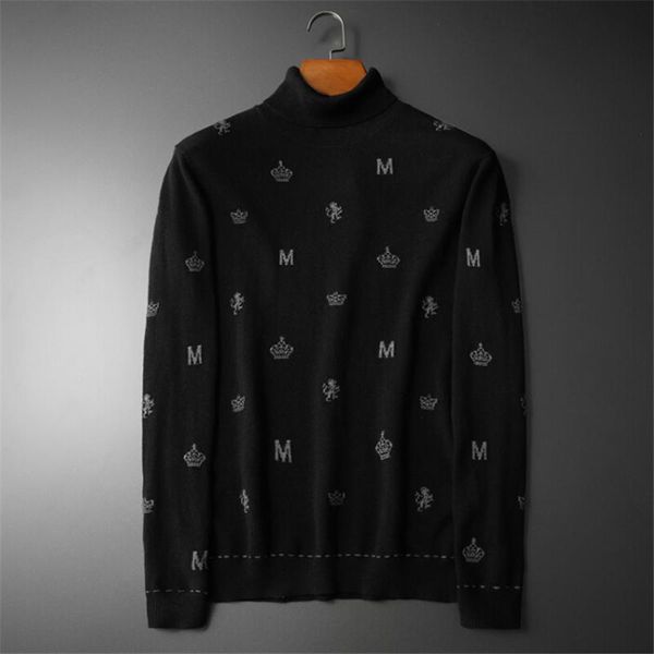 men's sweaters 2021 autumn classic wool warm cashmere high collar slim pullover sweater, White;black
men's sweaters 2021 autumn classic wool warm cashmere high collar slim pullover sweater, White;black