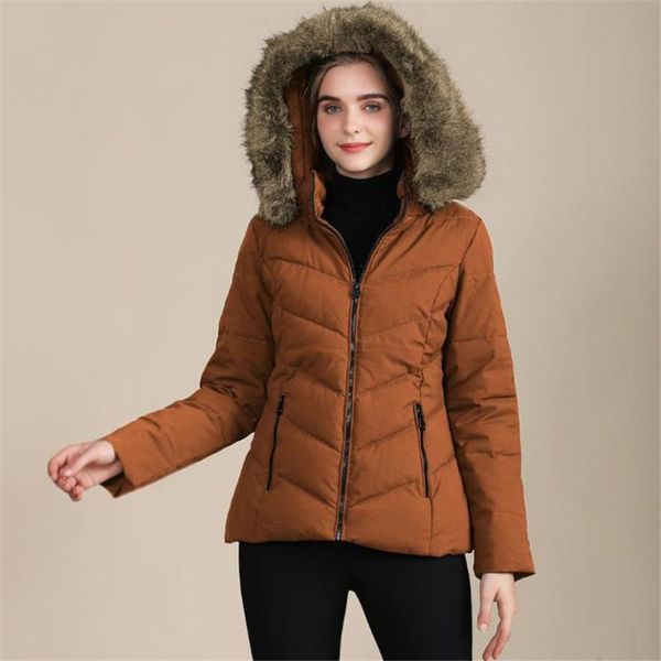 women's down & parkas 2021 winter hooded big fur collar solid color cotton padded jacket stand zipper thickened slim coat, Black
women's down & parkas 2021 winter hooded big fur collar solid color cotton padded jacket stand zipper thickened slim coat, Black