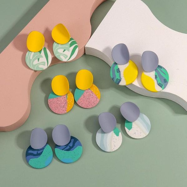 dangle & chandelier amorcome trendy 5 colors colorful printing soft polymer clay earrings bohemian handmade round pendant statement drop, Silver
dangle & chandelier amorcome trendy 5 colors colorful printing soft polymer clay earrings bohemian handmade round pendant statement drop, Silver