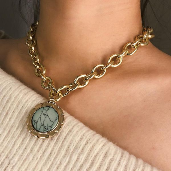 diezi vintage original stone pendant necklace for women geometric choker chain statement necklace for girls jewelry, Silver
diezi vintage original stone pendant necklace for women geometric choker chain statement necklace for girls jewelry, Silver