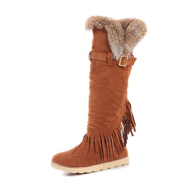 flat with high boots round tassels frosted casual snow shoes large size platform fur boots above the knee warm winter boots. xz-102, Black
flat with high boots round tassels frosted casual snow shoes large size platform fur boots above the knee warm winter boots. xz-102, Black