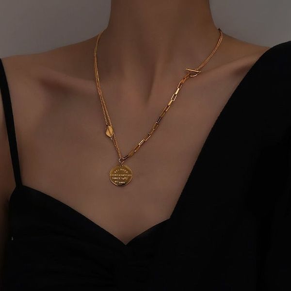 fading bath light luxury double t buckle round necklace female ins tide temperament clavicle chain variable sweater chain, Silver
fading bath light luxury double t buckle round necklace female ins tide temperament clavicle chain variable sweater chain, Silver