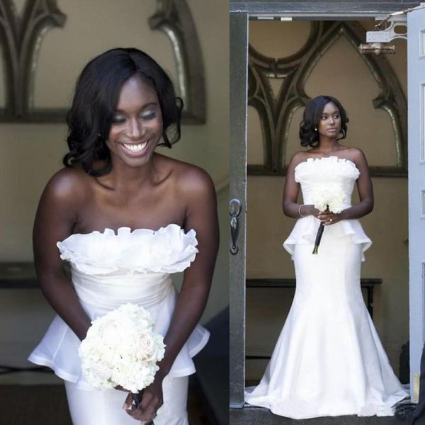 2021 new simple white strapless mermaid dresses satin frilly cucumber south african backless wedding hlfa
2021 new simple white strapless mermaid dresses satin frilly cucumber south african backless wedding hlfa
