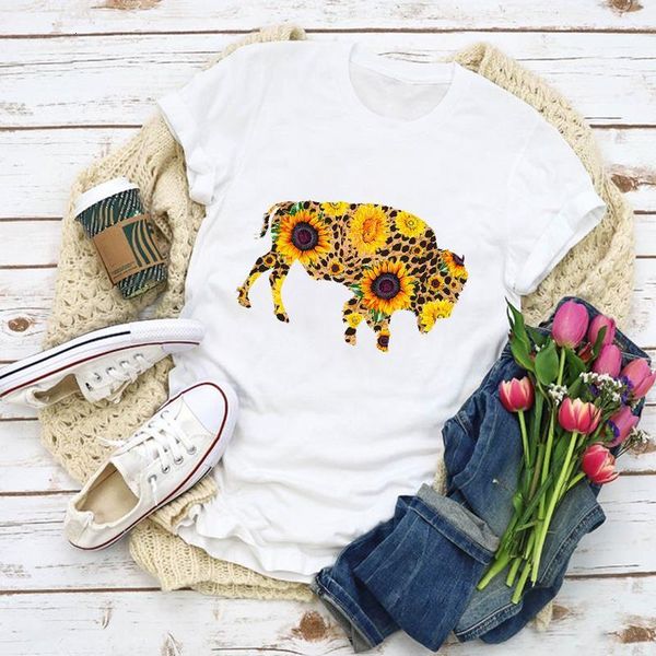 women graphic bull cow heifer sunflower 90s printed summer shirt lady clothes t-shirt womens clothing tee female t shirt, White
women graphic bull cow heifer sunflower 90s printed summer shirt lady clothes t-shirt womens clothing tee female t shirt, White