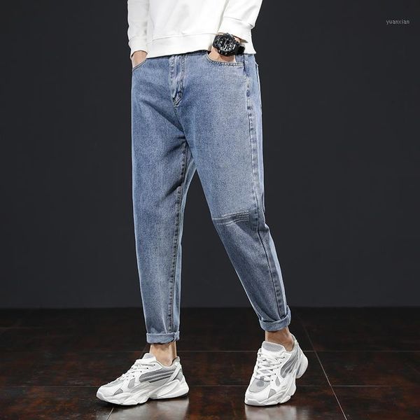 elastic waist loose men jeans pants harem pants midweight softener casual jeans for men blue gray1 
elastic waist loose men jeans pants harem pants midweight softener casual jeans for men blue gray1