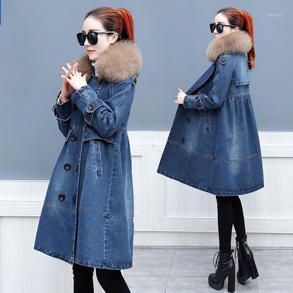 2020 winter velvet thick denim jacket female big fur collar korean locomotive lamb coat female student coat1, Black
2020 winter velvet thick denim jacket female big fur collar korean locomotive lamb coat female student coat1, Black
