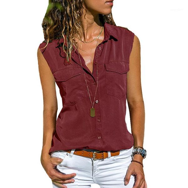women shirts and blouses 2020 summer turn-down collar sleeveless shirt plus size s-5xl pocket deep v-neck ladies blouse chiffon1, White
women shirts and blouses 2020 summer turn-down collar sleeveless shirt plus size s-5xl pocket deep v-neck ladies blouse chiffon1, White