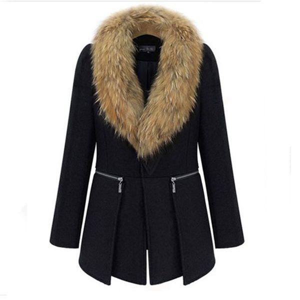 fashion women's spring woolen animal fur large size warm wool coat loose thick long jacket cr3871, Black
fashion women's spring woolen animal fur large size warm wool coat loose thick long jacket cr3871, Black