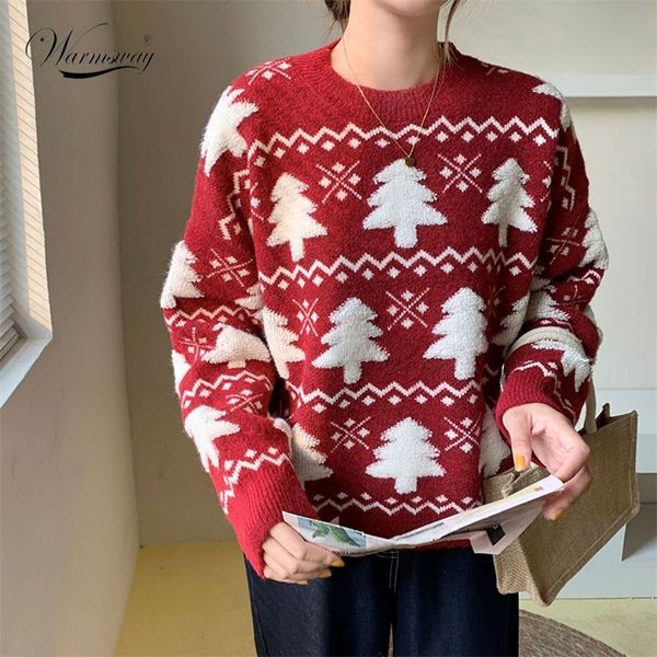 red sweater knitted christmas tree jacquard weave fall winter warm o-neck long sleeve female pullover harajuku crop c-364 201223, White;black
red sweater knitted christmas tree jacquard weave fall winter warm o-neck long sleeve female pullover harajuku crop c-364 201223, White;black