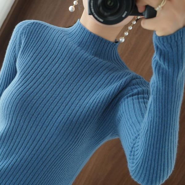 Oversized Half High Neck Knitted Sweater Autumn Winter Solid Vertical Stripe Long Sleeve Casual Pullover Sweaters Women's Tops, White;black
Oversized Half High Neck Knitted Sweater Autumn Winter Solid Vertical Stripe Long Sleeve Casual Pullover Sweaters Women's Tops, White;black