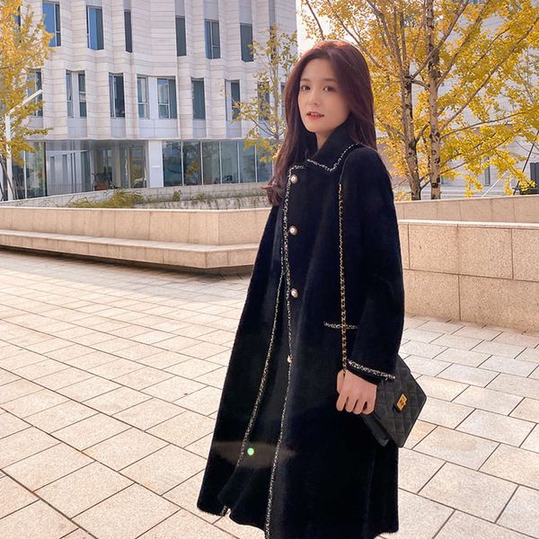 mink like woollen overcoat women's middle and long winter wear thickened 2020 new korean loose over the knee tweed coat, White;black
mink like woollen overcoat women's middle and long winter wear thickened 2020 new korean loose over the knee tweed coat, White;black