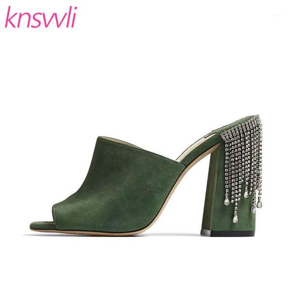 rhinestone fringed chunky heels slippers women slides suede leather mules women sandals high heels summer runway shoes woman1, Black
rhinestone fringed chunky heels slippers women slides suede leather mules women sandals high heels summer runway shoes woman1, Black