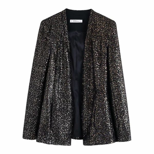women's suits & blazers autumn women sequin decoration suit coat female long sleeve outerwear 2021 casual lady loose c1067, White;black
women's suits & blazers autumn women sequin decoration suit coat female long sleeve outerwear 2021 casual lady loose c1067, White;black