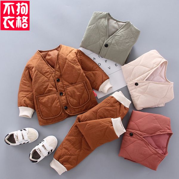 1 boy's suit for autumn and winter 2 girl's baby's cotton padded jacket, 3-year-old children's down, Blue;gray
1 boy's suit for autumn and winter 2 girl's baby's cotton padded jacket, 3-year-old children's down, Blue;gray