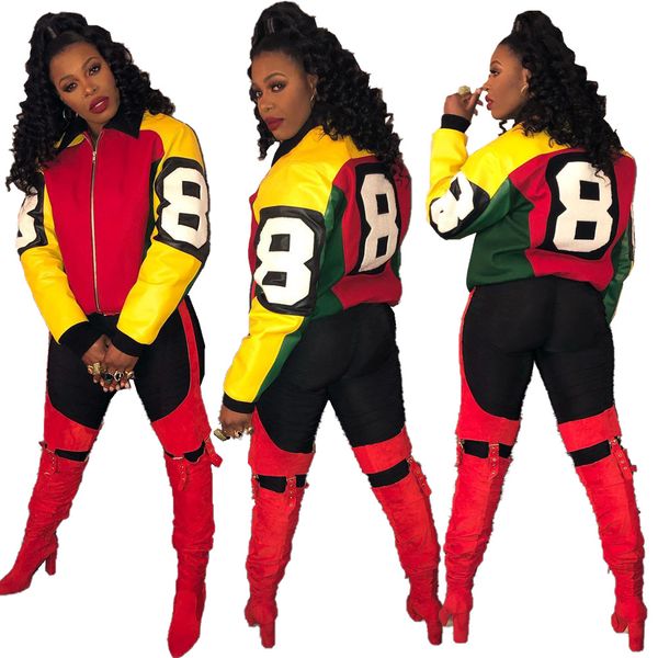 new autumn winter women patchwork letter jacket streetwear zipper fly jackets cardigan coat full sleeve casual slim, Black;brown
new autumn winter women patchwork letter jacket streetwear zipper fly jackets cardigan coat full sleeve casual slim, Black;brown