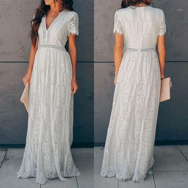 summer women maxi tunic dress short sleeve white lace long beach dress vocation holiday clothes1, Black;gray
summer women maxi tunic dress short sleeve white lace long beach dress vocation holiday clothes1, Black;gray