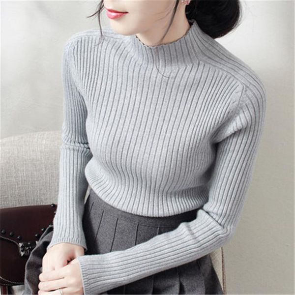 women's sweaters 2021 autumn winter half high collar pullover sweater women slim knitted shirt long-sleeved bottoming xa220, White;black
women's sweaters 2021 autumn winter half high collar pullover sweater women slim knitted shirt long-sleeved bottoming xa220, White;black