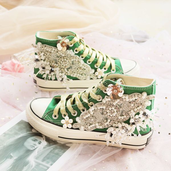 new korean version of chaozhou green from vintage high-canvas shoes handcrafted string pearl single shoe bgqf, Black
new korean version of chaozhou green from vintage high-canvas shoes handcrafted string pearl single shoe bgqf, Black