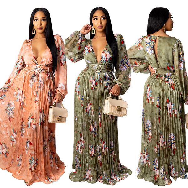 casual dresses cutubly deep v-neck for women spring floral printing maxi dress pleated party lantern sleeve sashes, Black;gray
casual dresses cutubly deep v-neck for women spring floral printing maxi dress pleated party lantern sleeve sashes, Black;gray