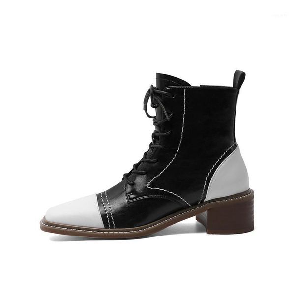2020 women soft ankle boots lace up boots winter short plush square toe high heels cow leather1, Black
2020 women soft ankle boots lace up boots winter short plush square toe high heels cow leather1, Black