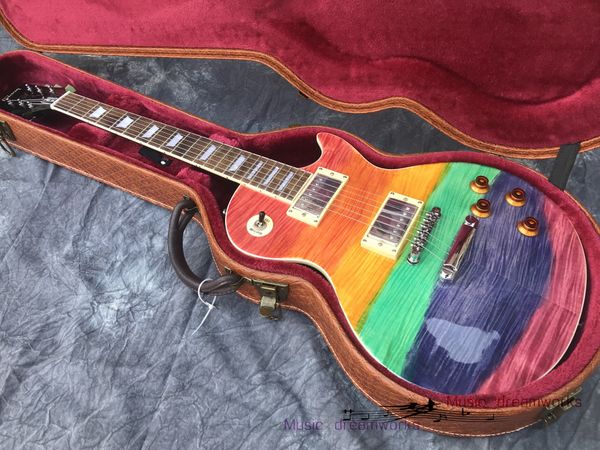 chinese electric guitar standard mahogany body and neck flame maple 6 strings matte iridescence color
chinese electric guitar standard mahogany body and neck flame maple 6 strings matte iridescence color