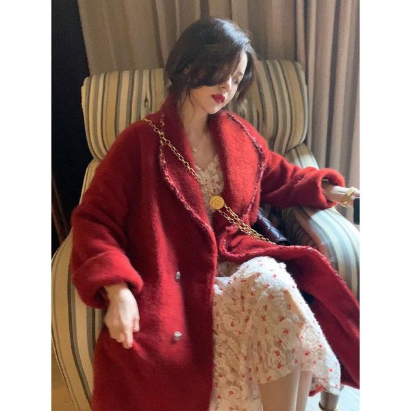 quality autumn winter 2020 sunset avenue big lapel super face small mohair wool coat winter long coat woman, Black
quality autumn winter 2020 sunset avenue big lapel super face small mohair wool coat winter long coat woman, Black