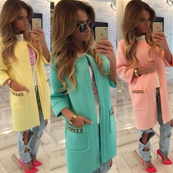 women's 3/4 sleeve long jacket green color outwear overcoat autumn new arrival cardigan ladies coat pocket, Black;brown
women's 3/4 sleeve long jacket green color outwear overcoat autumn new arrival cardigan ladies coat pocket, Black;brown