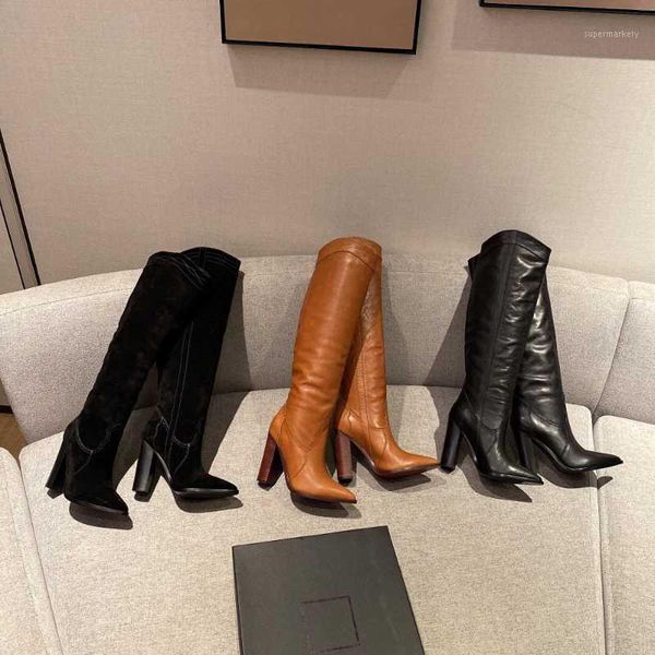 winter shoes women knee high genuine leather women boots high heels pointed toe slip on boots zapatos de mujer1, Black
winter shoes women knee high genuine leather women boots high heels pointed toe slip on boots zapatos de mujer1, Black