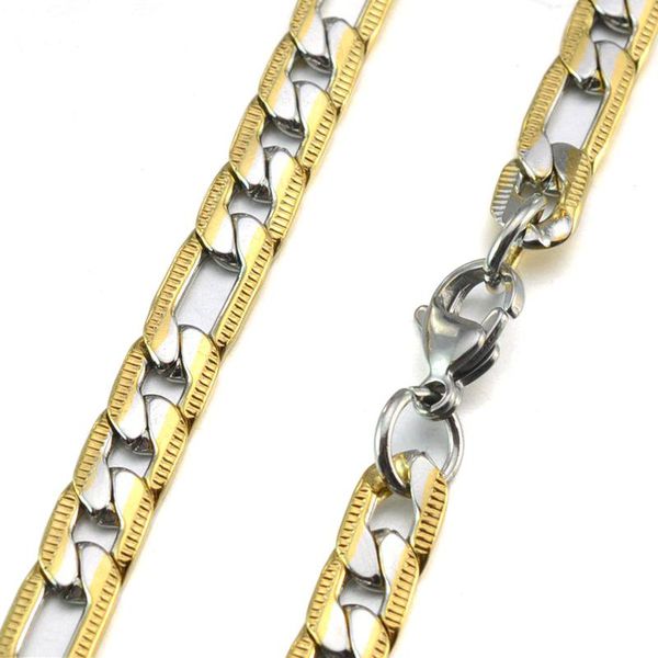 6.8mm 9.5m mgold tone men's stainless steel figaro curb link chain necklace 60cm long, Silver
6.8mm 9.5m mgold tone men's stainless steel figaro curb link chain necklace 60cm long, Silver
