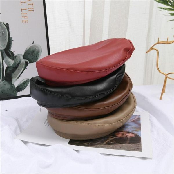 fashion children's pure color imitation leather flat beret cap hat 50-54cm hat accessories f@1, Blue;gray
fashion children's pure color imitation leather flat beret cap hat 50-54cm hat accessories f@1, Blue;gray