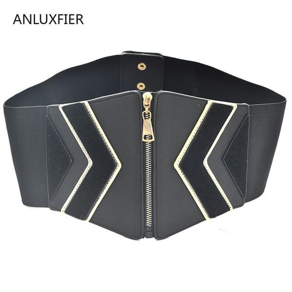 h9862 women wide waist belt fashion zipper elastic waist seal accessories female simple casual vintage waistband, Black;brown
h9862 women wide waist belt fashion zipper elastic waist seal accessories female simple casual vintage waistband, Black;brown
