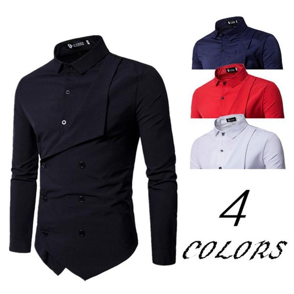 men's casual shirts mens fashion slim fit long sleeve male solid shirt black white red clothes teens wear, White;black
men's casual shirts mens fashion slim fit long sleeve male solid shirt black white red clothes teens wear, White;black