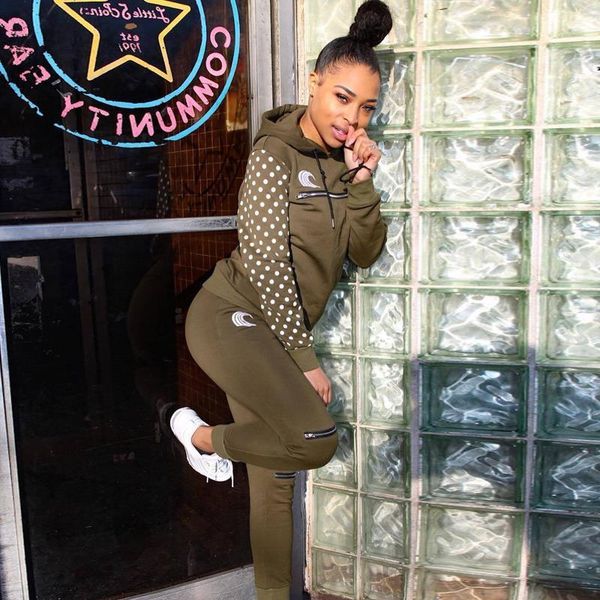 long sleeve two piece set hoodie women tracksuit polka dot knee zipper pants sweat suit 2 piece outfit jogger clothes sweatpants, Gray
long sleeve two piece set hoodie women tracksuit polka dot knee zipper pants sweat suit 2 piece outfit jogger clothes sweatpants, Gray