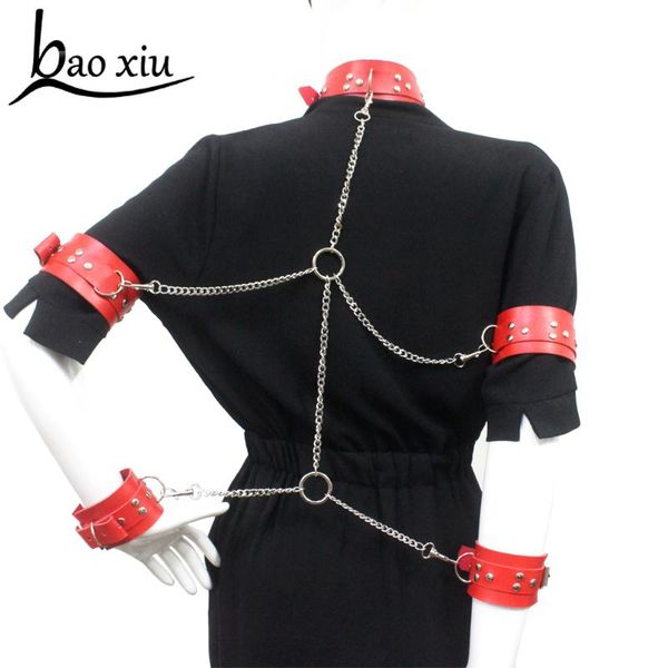chokers vintage goth red faux leather collar chain necklace set gothic harness harajuku punk bondage statement choker for women, Golden;silver
chokers vintage goth red faux leather collar chain necklace set gothic harness harajuku punk bondage statement choker for women, Golden;silver
