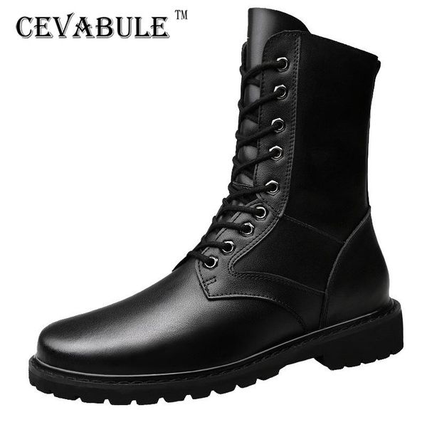 cevabule large size 35-49 winter men's cotton ankles casual cowhide long barrel boots warm thick bottom workwear, Black
cevabule large size 35-49 winter men's cotton ankles casual cowhide long barrel boots warm thick bottom workwear, Black