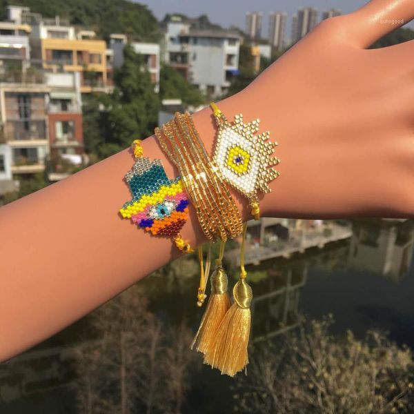 charm bracelets boho miyuki bracelet turkish evil eye hamsa colorful hand pulsera gold yellow jewelry tassel for women1, Golden;silver
charm bracelets boho miyuki bracelet turkish evil eye hamsa colorful hand pulsera gold yellow jewelry tassel for women1, Golden;silver