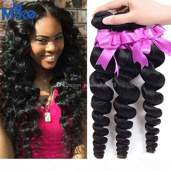 mikehair brazilian loose wave human hair bundles weave weft peruvian malaysian indian mongolian remy hair 3pcs loose wavy hair extensions, Black
mikehair brazilian loose wave human hair bundles weave weft peruvian malaysian indian mongolian remy hair 3pcs loose wavy hair extensions, Black