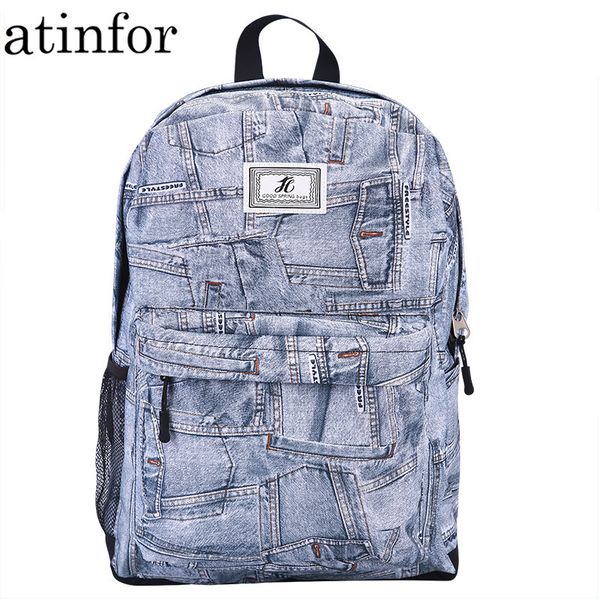 atinfor waterproof women printing large capacity denim backpack female travel knapsack cute school bag for teenagers y200706
atinfor waterproof women printing large capacity denim backpack female travel knapsack cute school bag for teenagers y200706