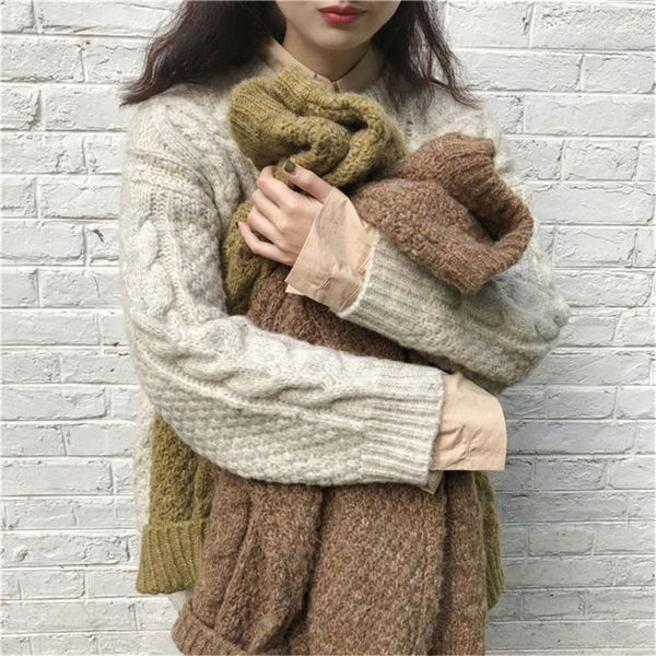 women 2021 autumn winter fashion thicken warm sweater female winter new twist o-neck ladies knitted pullover d671, White;black
women 2021 autumn winter fashion thicken warm sweater female winter new twist o-neck ladies knitted pullover d671, White;black