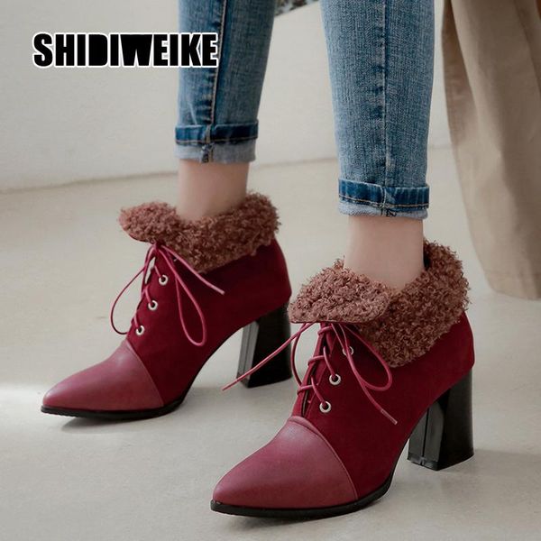 boots 2021 autumn winter ankle women leather square high heel short pointed toe shoes female cross tie v813, Black
boots 2021 autumn winter ankle women leather square high heel short pointed toe shoes female cross tie v813, Black