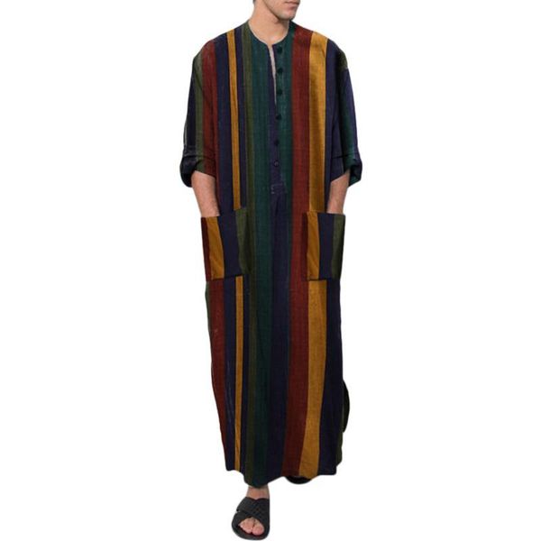 men's middle east muslim islamic kaftan arab vintage stripe long sleeve men robe loose dubai kaftan male clothing oversize s-4xl, Red
men's middle east muslim islamic kaftan arab vintage stripe long sleeve men robe loose dubai kaftan male clothing oversize s-4xl, Red