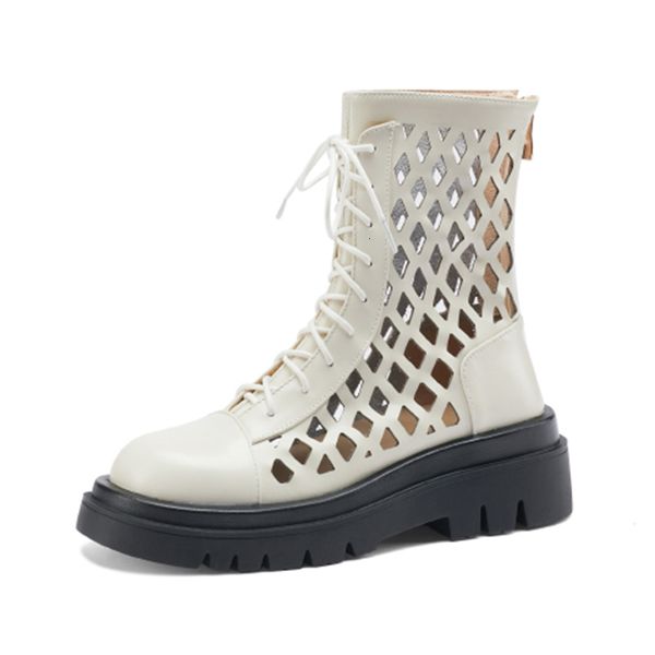 spring genuine 2021 mid-heel hollow off round toe lace up to ankles female mujer boots tmzu, Black
spring genuine 2021 mid-heel hollow off round toe lace up to ankles female mujer boots tmzu, Black