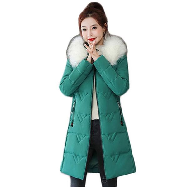 women's down & parkas winter coat women green 2021 autumn cotton jacket korean fashion slim white fur collar hooded thick warmth parka, Black 
women's down & parkas winter coat women green 2021 autumn cotton jacket korean fashion slim white fur collar hooded thick warmth parka, Black