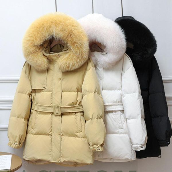 down jacket white duck down women winter warm hooded fur collar fashion loose women's jacket jk295, Black
down jacket white duck down women winter warm hooded fur collar fashion loose women's jacket jk295, Black