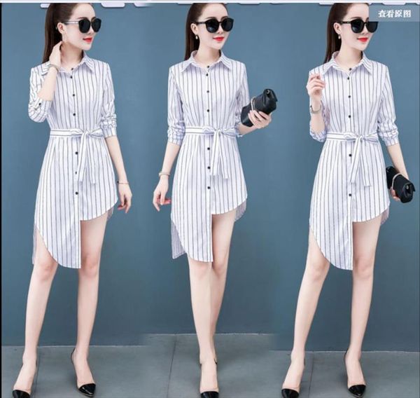 2020 spring long sleeved shirt with retro harbor style jacket irregular long bottoming shirt dress blouse drop shipping, White
2020 spring long sleeved shirt with retro harbor style jacket irregular long bottoming shirt dress blouse drop shipping, White