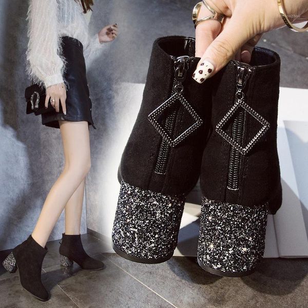 bling novelty women mid calf boots flock zip vintage winter boots med square toe fringe square heel plus size shoes1, Black
bling novelty women mid calf boots flock zip vintage winter boots med square toe fringe square heel plus size shoes1, Black