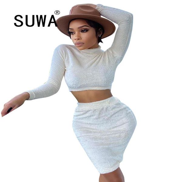women's tracksuits autumn winter women solid fleece 2 two piece skirt sets full sleeve warm crop and bandage mini suit female, Gray
women's tracksuits autumn winter women solid fleece 2 two piece skirt sets full sleeve warm crop and bandage mini suit female, Gray
