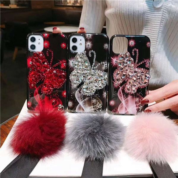 luxury 3d diamond butterfly with hair ball hanging rope for vip xr 12pro mobile phone case 8plus
luxury 3d diamond butterfly with hair ball hanging rope for vip xr 12pro mobile phone case 8plus