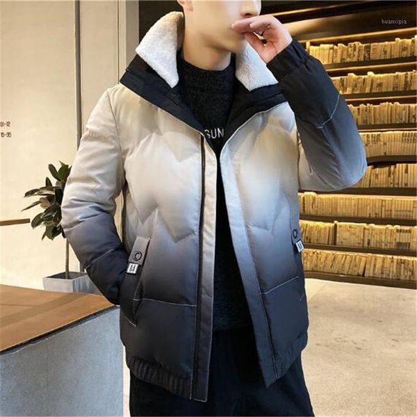 2019 winter down cotton jacket sheep collar coat leisure fashion slim parkas men gradient coat1, Black
2019 winter down cotton jacket sheep collar coat leisure fashion slim parkas men gradient coat1, Black